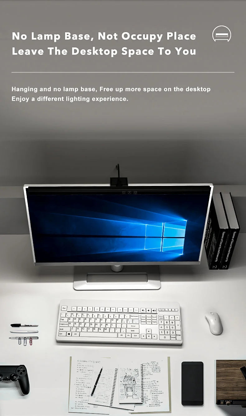 Barre Lumineuse Écran LED – Éclairage RGB, Intensité Variable & Anti-Fatigue