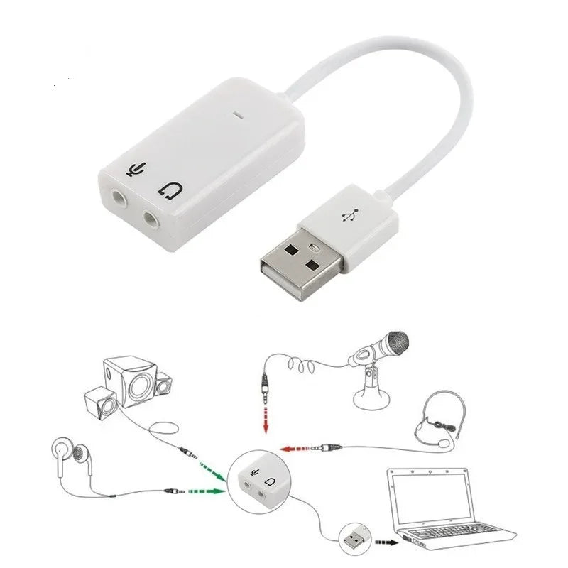 Carte Son USB Externe 7.1 – Adaptateur Audio Jack 3.5mm (Micro & Casque)