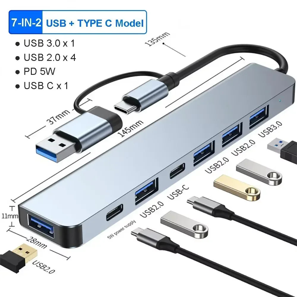 Hub USB-C Multifonction 11-en-1 – Adaptateur 4K HDMI, Ethernet & Charge Rapide PD