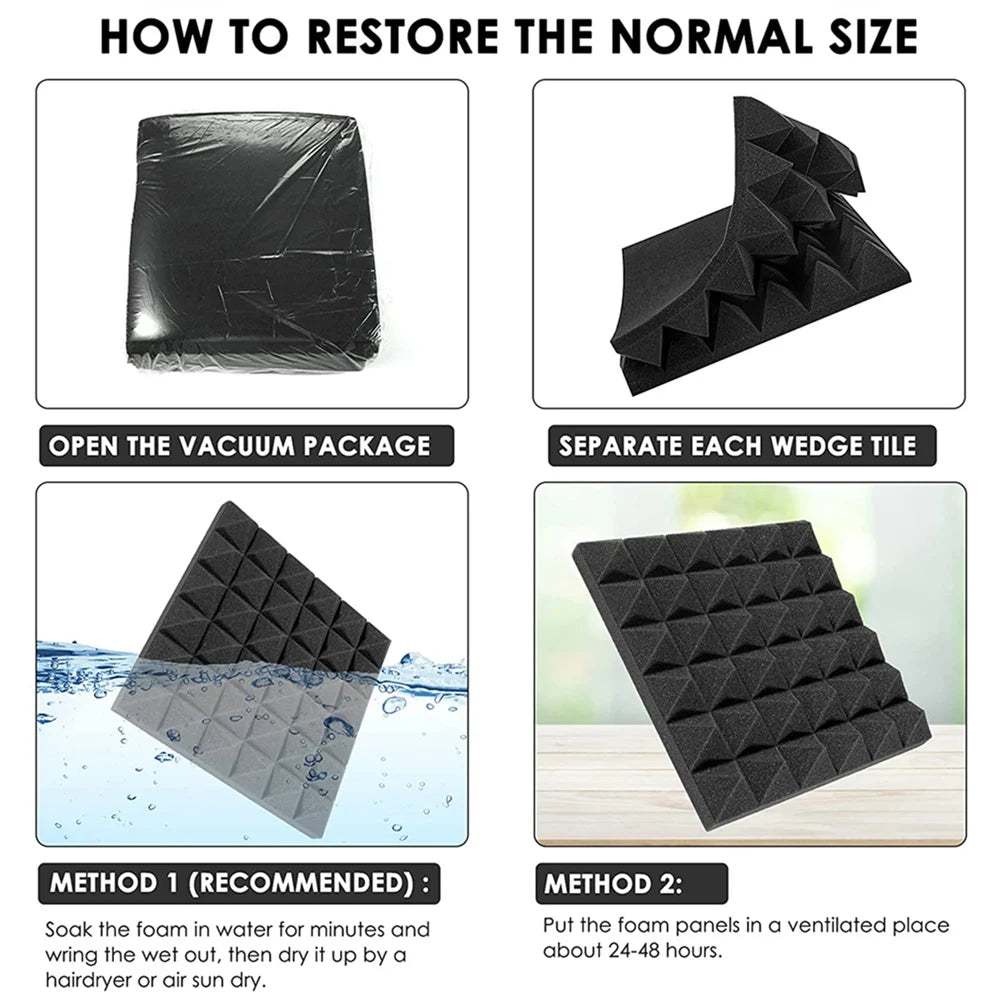 Panneaux Acoustiques Insonorisants - Pack de 12/24