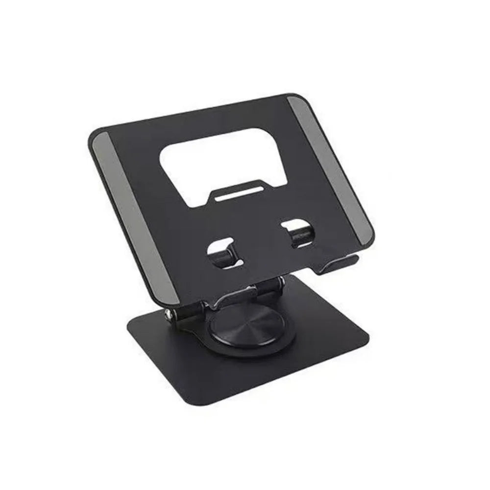 Support pour tablette en alliage d'aluminium et acier inoxydable, rotatif, pliable, léger et durable, avec dissipateur thermique.