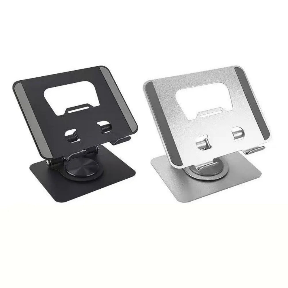 Support pour tablette en alliage d'aluminium et acier inoxydable, rotatif, pliable, léger et durable, avec dissipateur thermique.