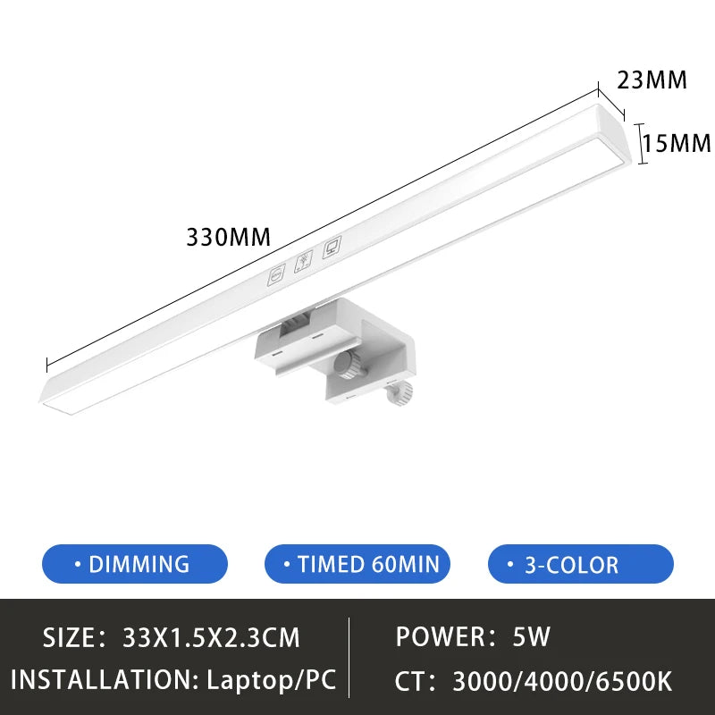 Barre Lumineuse Écran LED – Éclairage RGB, Intensité Variable & Anti-Fatigue
