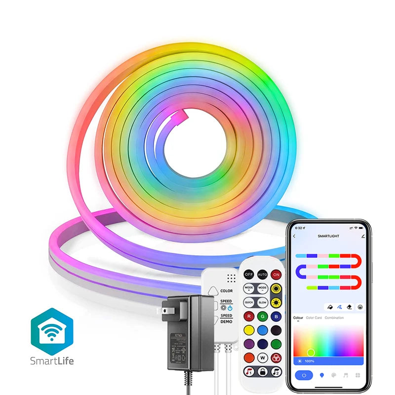 Néon LED Flexible TUYA RGBIC – Dreamcolor, Musique Sync & Contrôle Intelligent