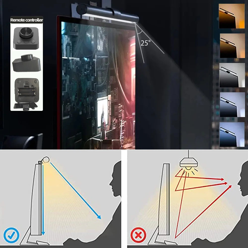 Barre Lumineuse Écran LED – Éclairage RGB, Intensité Variable & Anti-Fatigue