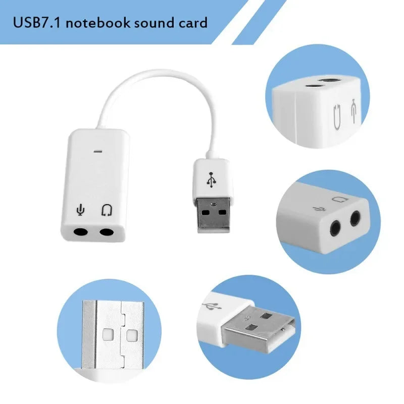 Carte Son USB Externe 7.1 – Adaptateur Audio Jack 3.5mm (Micro & Casque)